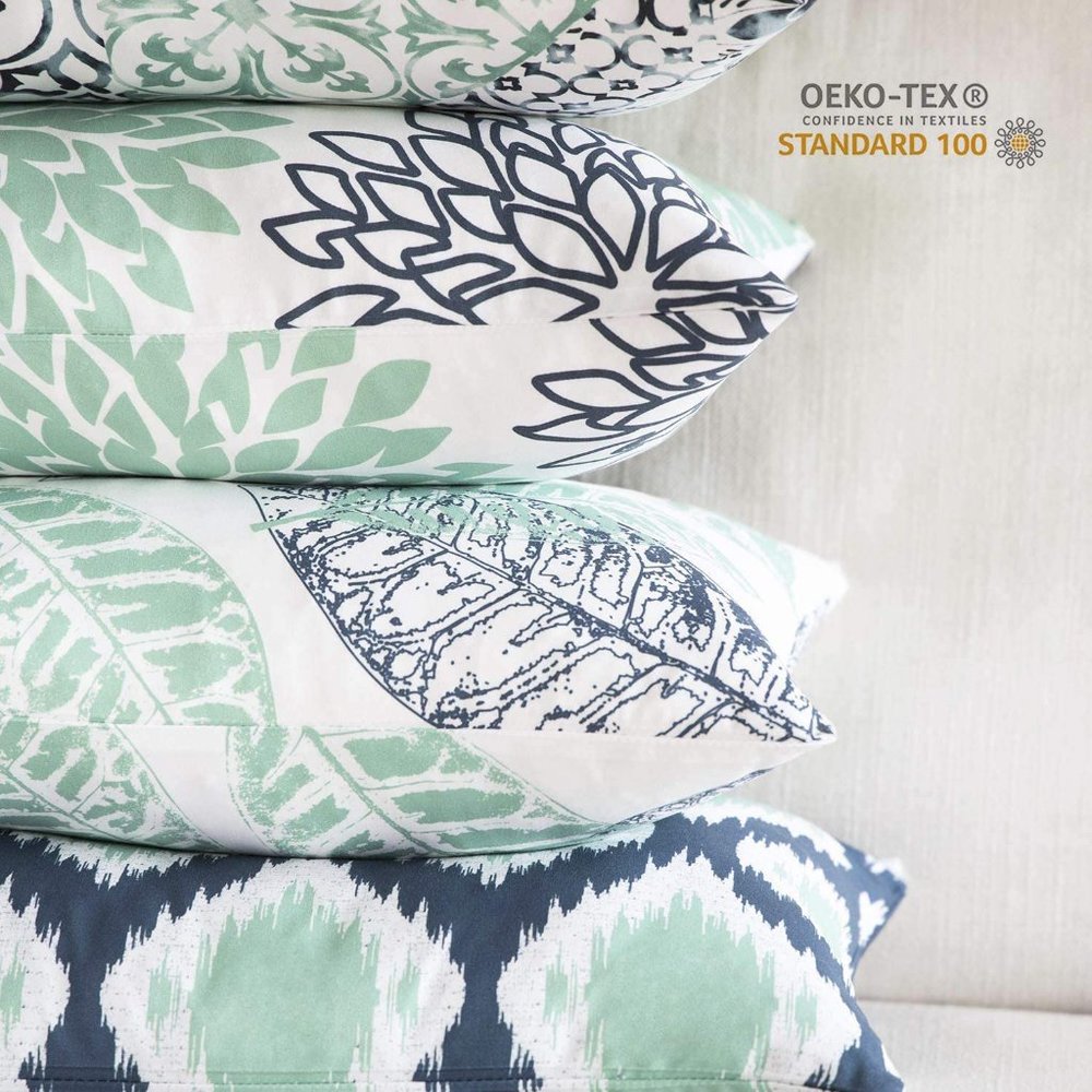 Four Decorative Throw Pillow Cushion Cover, Cyan - Picture 16 of 16